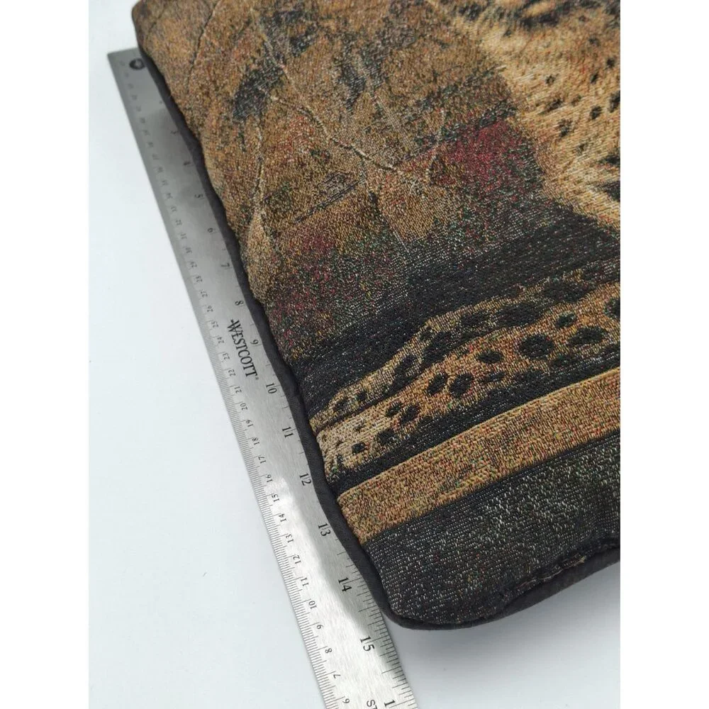 Vtg Mohawk Home Cheetah Tapestry Decorative Throw Pillow